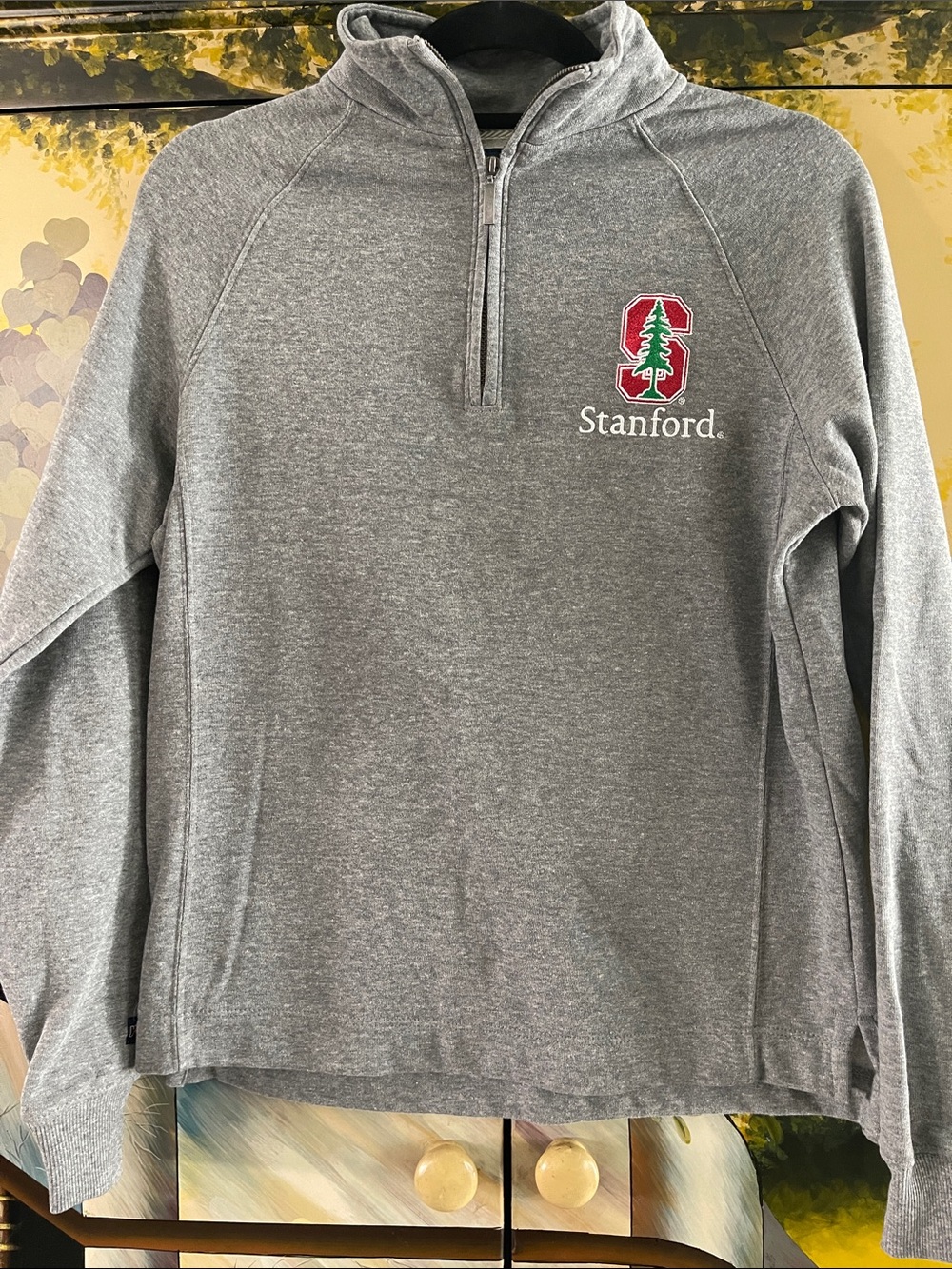 Gray Quarter-Zip Pullover Sweatshirt
